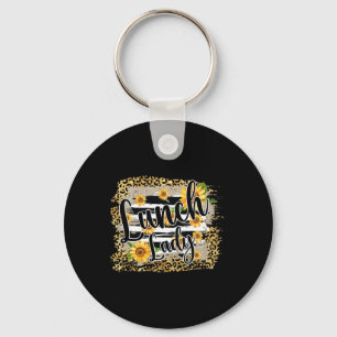 Leopard Sunflower Lunch Lady First Day Ck To Schoo Keychain