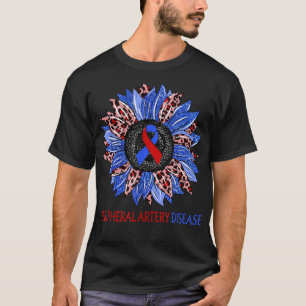 Leopard Sunflower Peripheral Artery Disease Red Bl T-Shirt