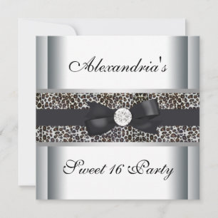 Leopard Sweet 16 Birthday Party Invitation