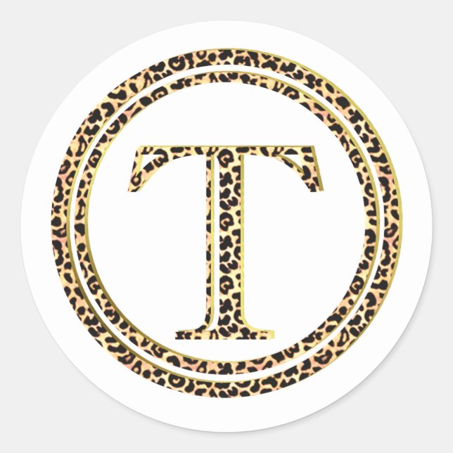Leopard T Classic Round Sticker (Front)