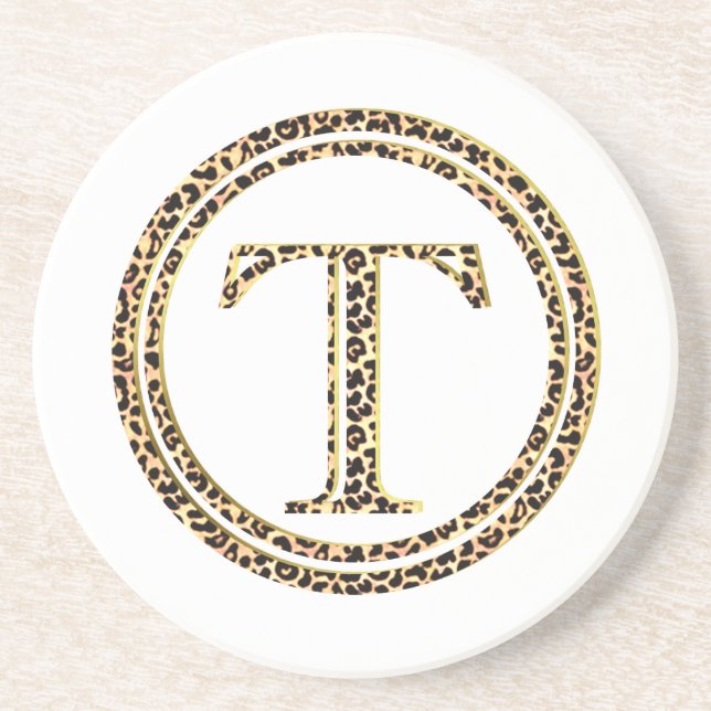 Leopard T Sandstone Coaster (Front)