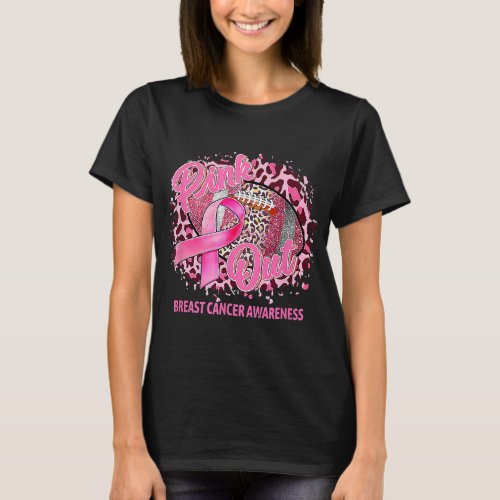 leopard tackle cancer breast cancer awareness pink T_Shirt