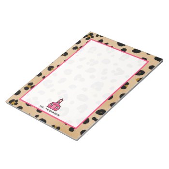 Leopard Teacher Notepad by thepinkschoolhouse at Zazzle