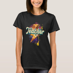 Leopard Teacher Teacher Lightning Bolt Back To Sc T-Shirt