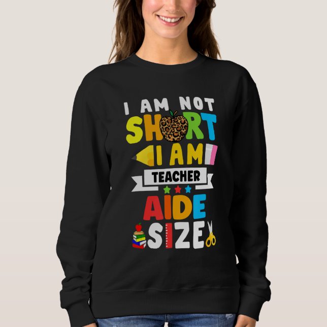 Leopard Teacher's Aide First Back To School Sweatshirt (Front)