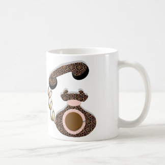 Leopard Telephone with Bow Coffee Mug