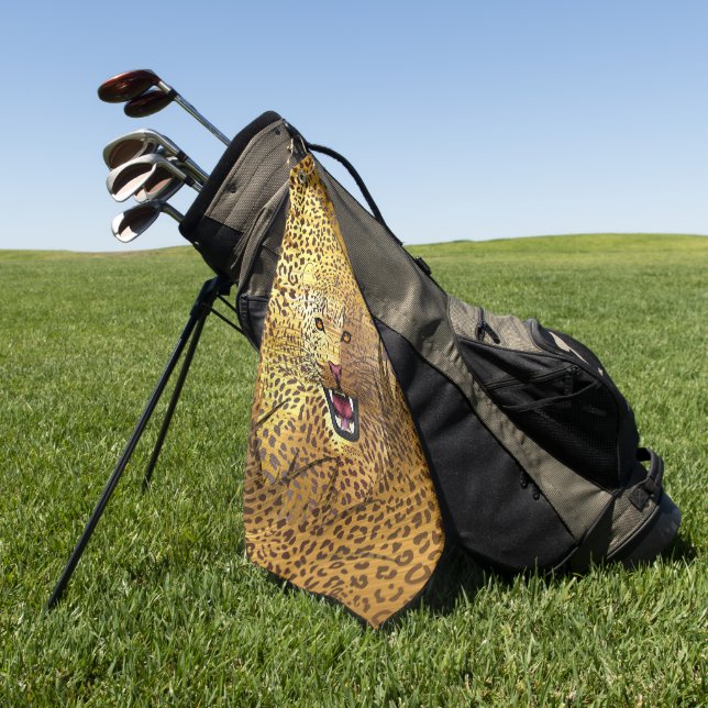 Leopard Territory 1 Golf Towel (Green)