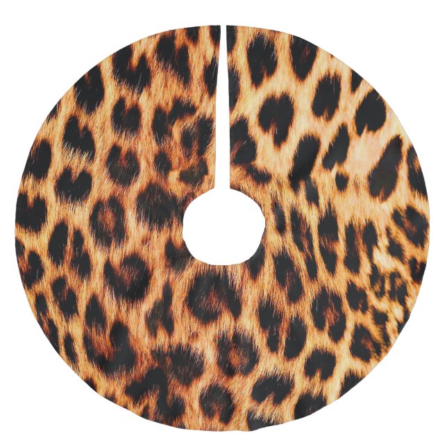 Leopard texture, African animal seamless pattern. Brushed Polyester Tree Skirt (Front)