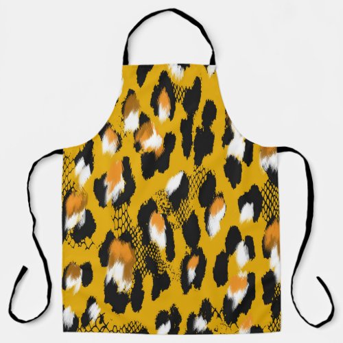 Leopard Texture Animal Print Background Apron