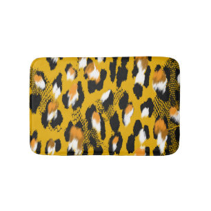 Leopard Texture Animal Print Background Bath Mat