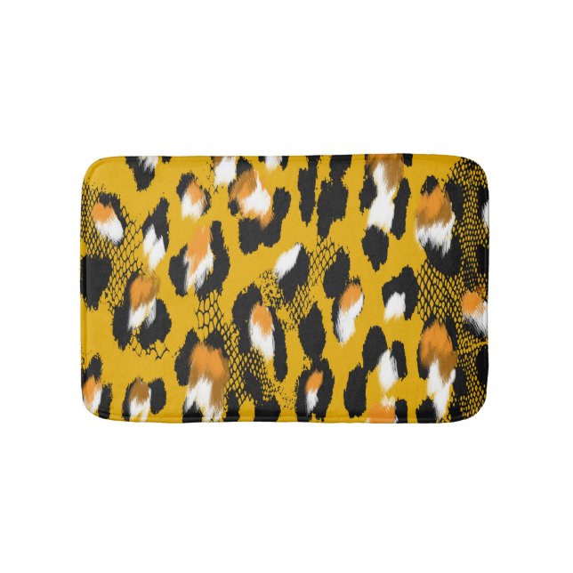 Leopard Texture Animal Print Background Bath Mat (Front)