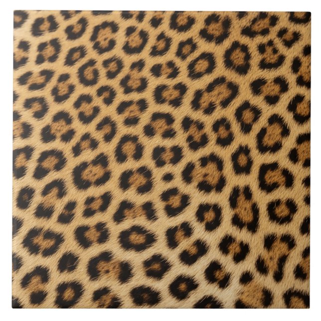 leopard texture fur skin leather animal print patt ceramic tile (Front)
