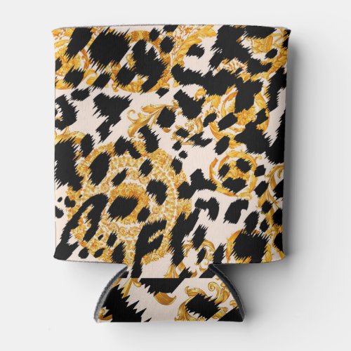 Leopard texture gold baroque pattern can cooler