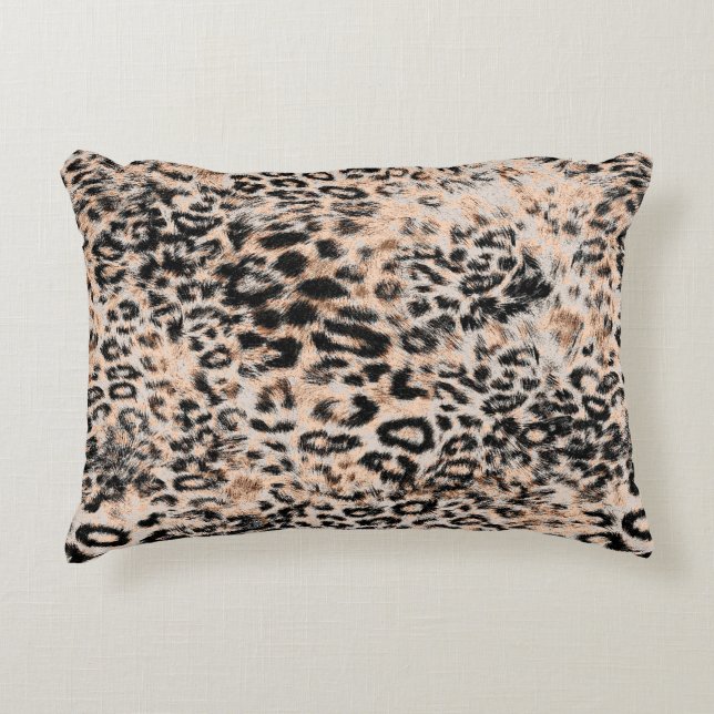 Leopard texture, leopard animal print pattern accent pillow (Front)