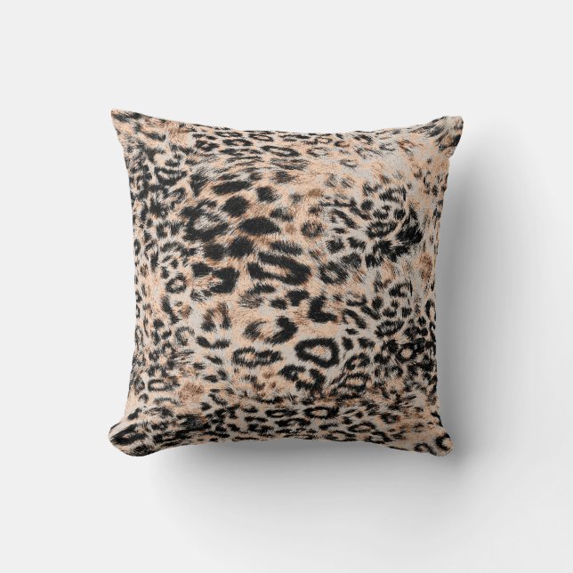 Leopard texture, leopard animal print pattern throw pillow (Front)