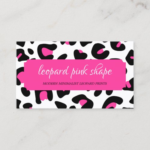 Leopard Texture Pink Shape Frame Business Card