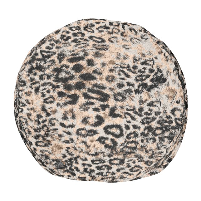 Leopard Texture: Wild Animal Pattern Pouf (Bottom)