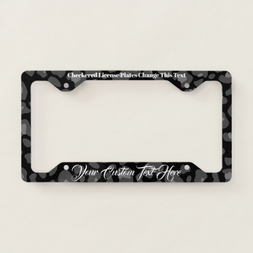 Leopard Textured Animal Rescue car gray License Plate Frame