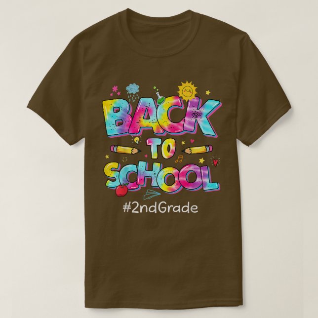 Leopard Tie Dye 2nd Grade Teacher Student Back To  T-Shirt (Design Front)