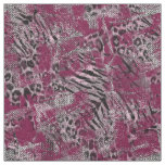 Leopard tiger grey Burgundy spotted animal skin . Fabric