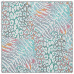 Leopard ,tiger, skin, spotted, striped, Turquoise, Fabric