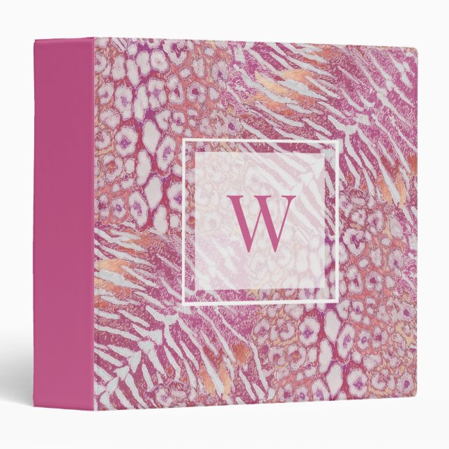 Leopard tiger skin trendy 3 ring binder (Front/Spine)