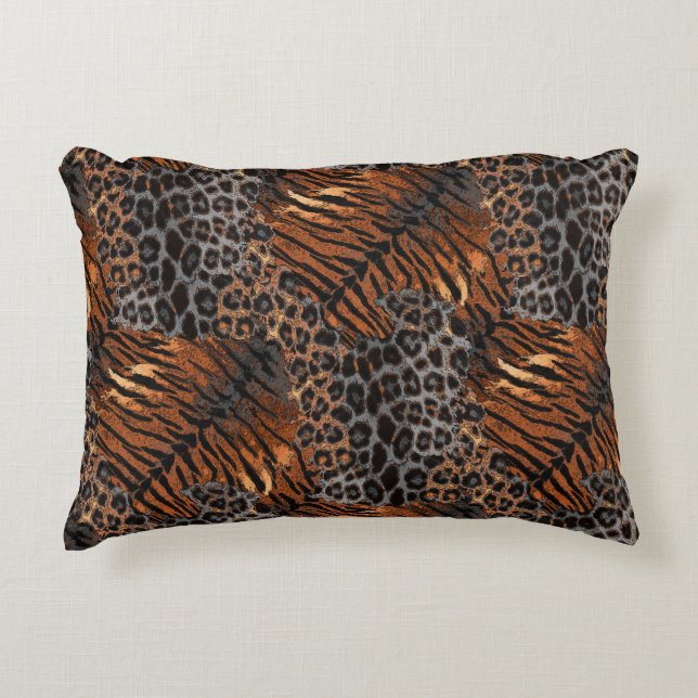 Leopard tiger skin trendy accent pillow (Front)