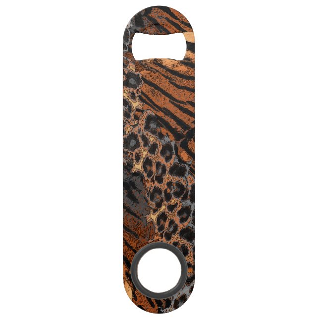 Leopard tiger skin trendy bar key (Front)