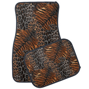 Leopard tiger skin trendy car floor mat