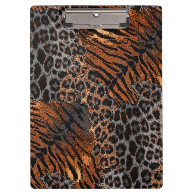 Leopard tiger skin trendy clipboard (Front)
