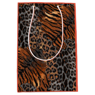 Leopard tiger skin trendy medium gift bag