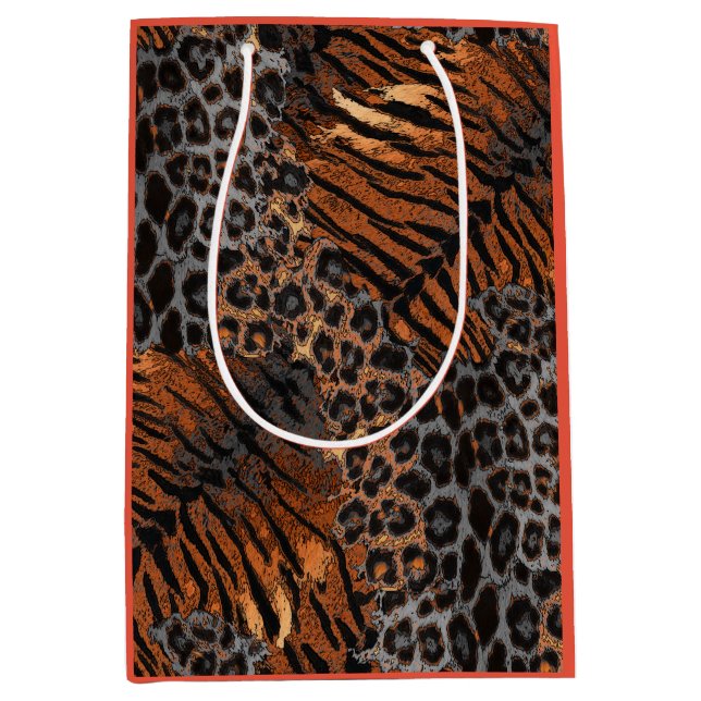Leopard tiger skin trendy medium gift bag (Front)