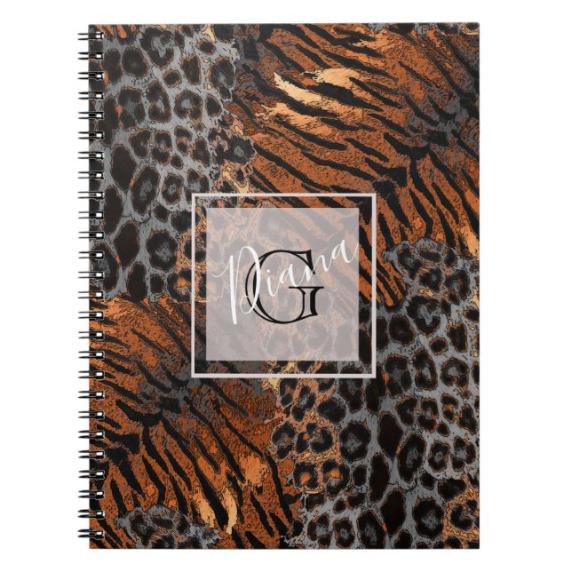 Leopard tiger skin trendy notebook (Front)