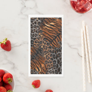 Leopard tiger skin trendy paper guest towels