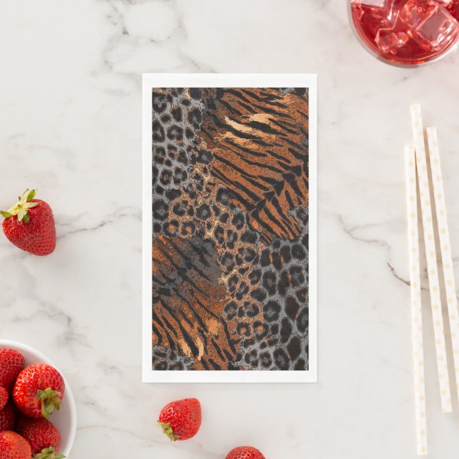 Leopard tiger skin trendy paper guest towels (Insitu)