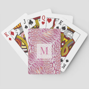 Leopard tiger skin trendy poker cards