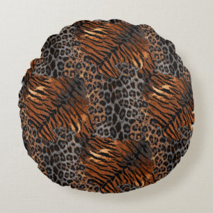 Leopard tiger skin trendy round pillow