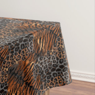 Leopard tiger skin trendy tablecloth