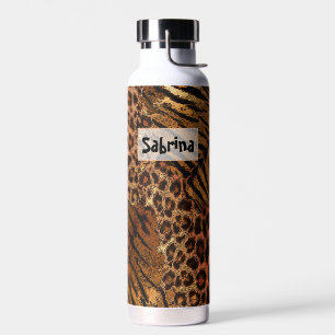 Leopard tiger skin   water bottle