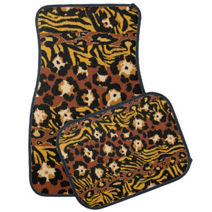 Leopard, tiger skins, wild pattern. car floor mat