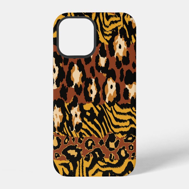 Leopard, tiger skins, wild pattern. iphone case (Back)