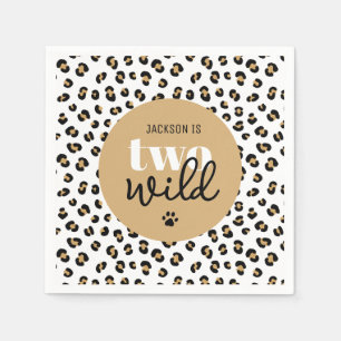 Leopard Two Wild Boy 2nd Birthday Party Napkins