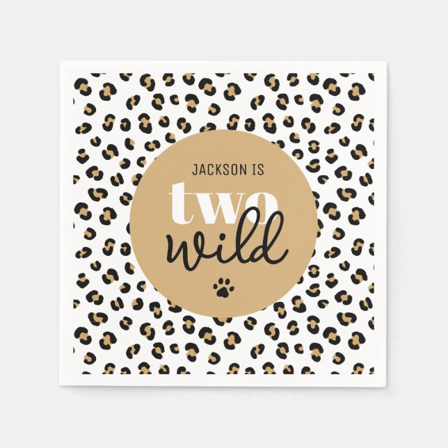 Leopard Two Wild Boy 2nd Birthday Party Napkins (Front)