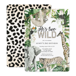 Leopard Two Wild Safari Birthday Invitation