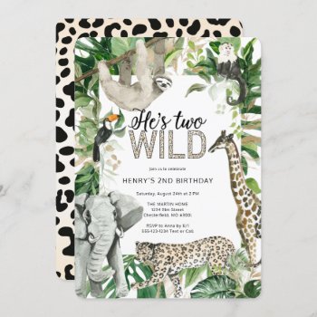 Leopard Two Wild Safari Birthday Invitation by partypapercreations at Zazzle