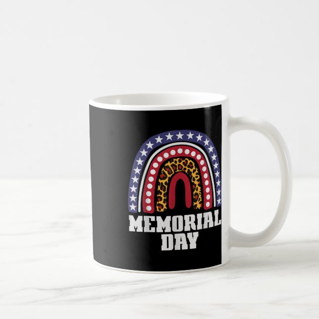 Leopard Us American Flag Rainbow Memorial Day Coffee Mug (Right)