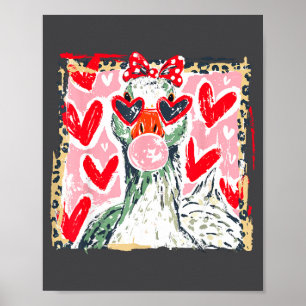 Leopard Valentine's Day Goose Cute Animal Couple M Poster