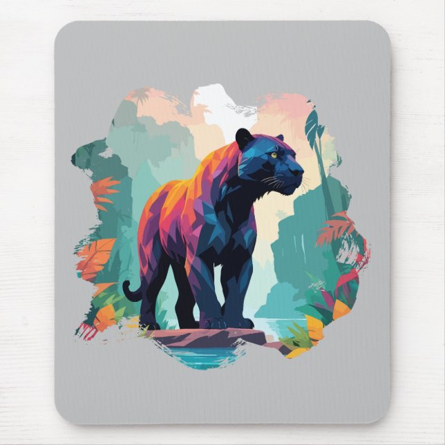 Leopard Vector Art Animal In The Majestic Nature Mouse Pad (Front)