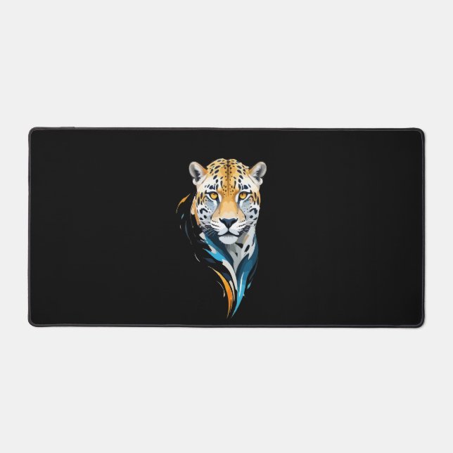 Leopard Vector Art with Vibrant Colors Desk Mat (Front)