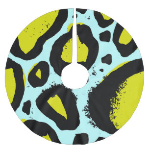 Leopard Vibrance: Colorful Wild Textures. Brushed Polyester Tree Skirt